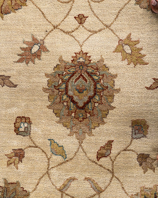 Traditional Oushak Hand Knotted Floral Wool Ivory Area Rug 9' 2" x 12' 4"