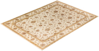 Traditional Oushak Hand Knotted Floral Wool Ivory Area Rug 9' 2" x 12' 4"
