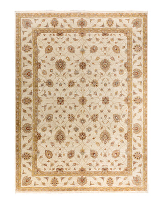 Traditional Oushak Hand Knotted Floral Wool Ivory Area Rug 9' 2" x 12' 4"