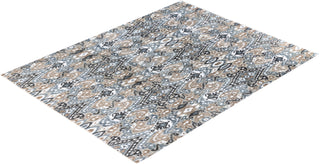 Traditional Ikat Hand Knotted Floral Silk & Wool Blend Gray Area Rug 8' 10" x 12' 1"