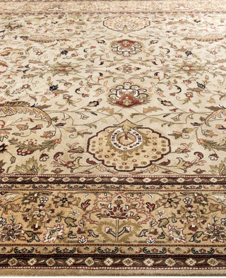 Traditional Abstarct Wool Hand Knotted Brown Area Rug 9' 1" x 11' 10"