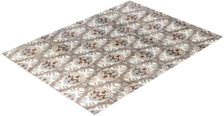 Traditional Ikat Hand Knotted Floral Wool Gray Area Rug 9' 1" x 12' 5"