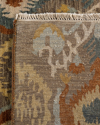 Traditional Ikat Hand Knotted Floral Wool Rust Area Rug 9' 0" x 12' 1"