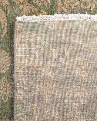Traditional Ikat Hand Knotted Floral Wool Green Area Rug 9' 1" x 12' 2"