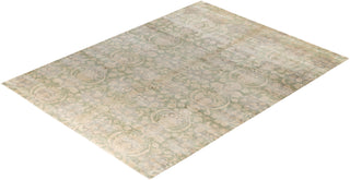 Traditional Ikat Hand Knotted Floral Wool Green Area Rug 9' 1" x 12' 2"