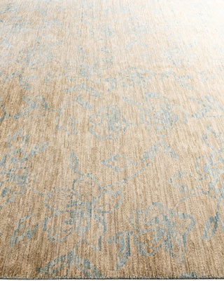Contemporary Modern Hand Knotted Abstract Wool Brown Area Rug 8' 2" x 10' 1"