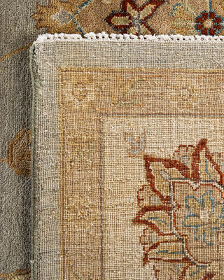 Traditional Oushak Hand Knotted Floral Wool Gray Area Rug 9' 0" x 12' 0"