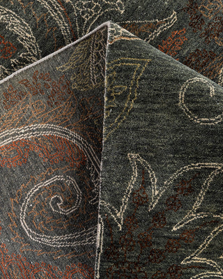 Traditional Ikat Hand Knotted Floral Wool Gray Area Rug 7' 10" x 10' 0"