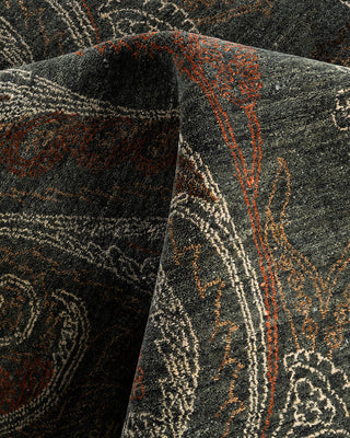 Traditional Ikat Hand Knotted Floral Wool Gray Area Rug 7' 10" x 10' 0"