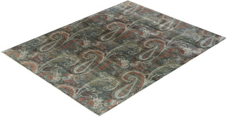Traditional Ikat Hand Knotted Floral Wool Gray Area Rug 7' 10" x 10' 0"