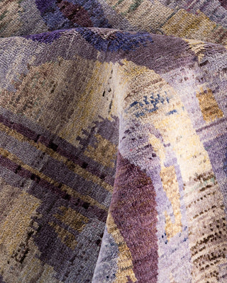 Traditional Ikat Hand Knotted Floral Wool Brown Area Rug 9' 0" x 12' 3"