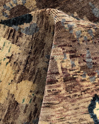 Traditional Ikat Hand Knotted Floral Wool Brown Area Rug 7' 10" x 10' 1"