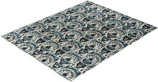 Traditional Ikat Hand Knotted Floral Wool Beige Area Rug 8' 1" x 10' 1"