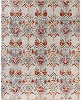 Traditional Floral Wool Hand Knotted Gray Area Rug 8' 1" x 10' 4"