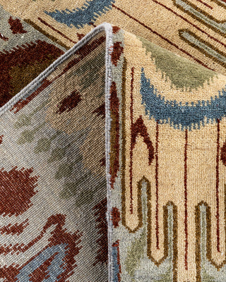 Traditional Ikat Hand Knotted Floral Wool Gray Area Rug 9' 1" x 12' 4"