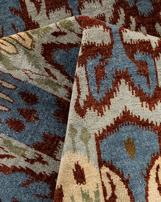 Traditional Ikat Hand Knotted Floral Wool Gray Area Rug 9' 1" x 12' 4"