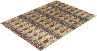 Traditional Ikat Hand Knotted Floral Wool Gray Area Rug 9' 1" x 12' 4"