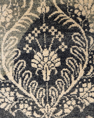 Traditional Ikat Hand Knotted Abstract Wool Gray Area Rug 9' 0" x 12' 1"