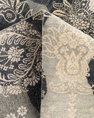 Traditional Ikat Hand Knotted Abstract Wool Gray Area Rug 9' 0" x 12' 1"