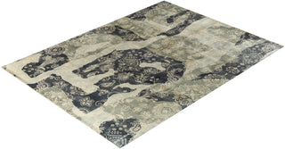 Traditional Ikat Hand Knotted Abstract Wool Gray Area Rug 9' 0" x 12' 1"