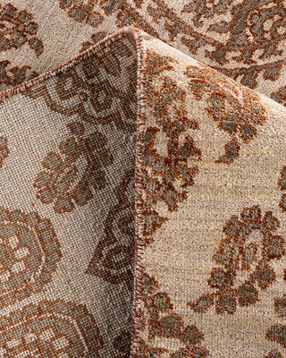 Traditional Ikat Hand Knotted Floral Wool Beige Area Rug 8' 3" x 10' 4"