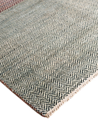 Bohemian Gabbeh Hand Knotted Geometric Wool Green Area Rug 9' 1" x 12' 4"