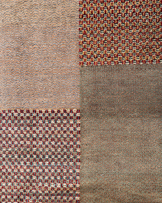 Bohemian Gabbeh Hand Knotted Geometric Wool Green Area Rug 9' 1" x 12' 4"