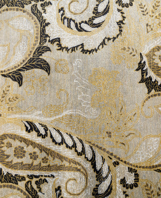 Traditional Paisley Wool, Silk Hand Knotted Beige Area Rug 8' 1" x 9' 10"
