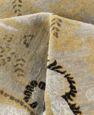 Traditional Paisley Wool, Silk Hand Knotted Beige Area Rug 8' 1" x 9' 10"