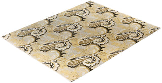 Traditional Paisley Wool, Silk Hand Knotted Beige Area Rug 8' 1" x 9' 10"