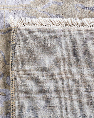 Traditional Ikat Hand Knotted Abstract Silk & Wool Blend Beige Area Rug 7' 10" x 9' 10"