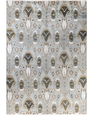 Traditional Geometric Wool Hand Knotted Gray Area Rug 8' 10" x 12' 8"