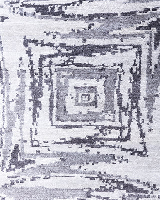 Contemporary Modern Hand Knotted Geometric Silk Beige Area Rug 9' 0" x 12' 2"
