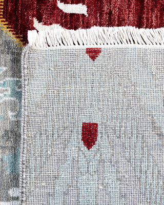 Traditional Ikat Hand Knotted Floral Silk & Wool Blend Gray Area Rug 9' 1" x 12' 4"