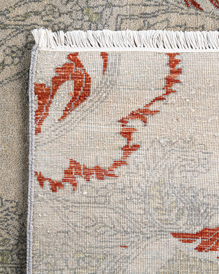 Traditional Ikat Hand Knotted Abstract Silk & Wool Blend Gray Area Rug 8' 1" x 10' 0"