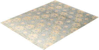 Contemporary Modern Hand Knotted Floral Wool Gray Area Rug 8' 2" x 10' 2"