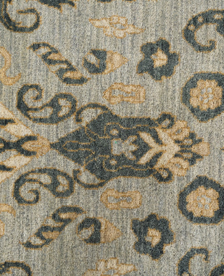 Contemporary Floral Wool Hand Knotted Gray Area Rug 8' 1" x 10' 3"