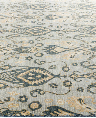 Contemporary Floral Wool Hand Knotted Gray Area Rug 8' 1" x 10' 3"