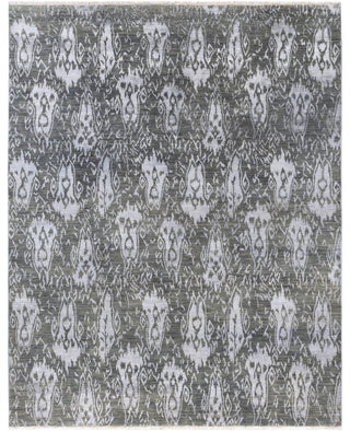 Traditional Floral Wool, Silk Hand Knotted Gray Area Rug 8' 1" x 10' 2"