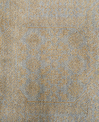 Contemporary Floral Silk Hand Knotted Yellow Area Rug 9' 1" x 12' 0"