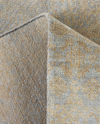 Contemporary Floral Silk Hand Knotted Yellow Area Rug 9' 1" x 12' 0"