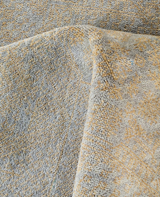 Contemporary Floral Silk Hand Knotted Yellow Area Rug 9' 1" x 12' 0"