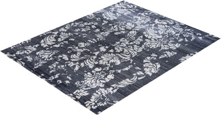 Contemporary Modern Hand Knotted Abstract Silk Black Area Rug 8' 2" x 10' 1"