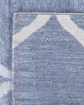 Contemporary Modern Hand Knotted Geometric Silk Gray Area Rug 9' 3" x 12' 1"
