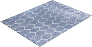 Contemporary Modern Hand Knotted Geometric Silk Gray Area Rug 9' 3" x 12' 1"
