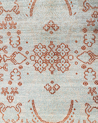 Traditional Ikat Hand Knotted Abstract Silk & Wool Blend Gray Area Rug 8' 0" x 10' 4"