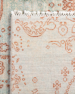 Traditional Ikat Hand Knotted Abstract Silk & Wool Blend Gray Area Rug 8' 0" x 10' 4"