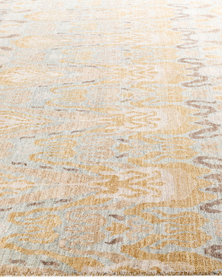 Traditional Ikat Hand Knotted Floral Wool Brown Area Rug 8' 0" x 10' 1"