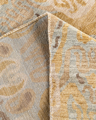 Traditional Ikat Hand Knotted Floral Wool Brown Area Rug 8' 0" x 10' 1"