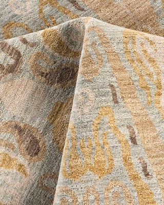 Traditional Ikat Hand Knotted Floral Wool Brown Area Rug 8' 0" x 10' 1"